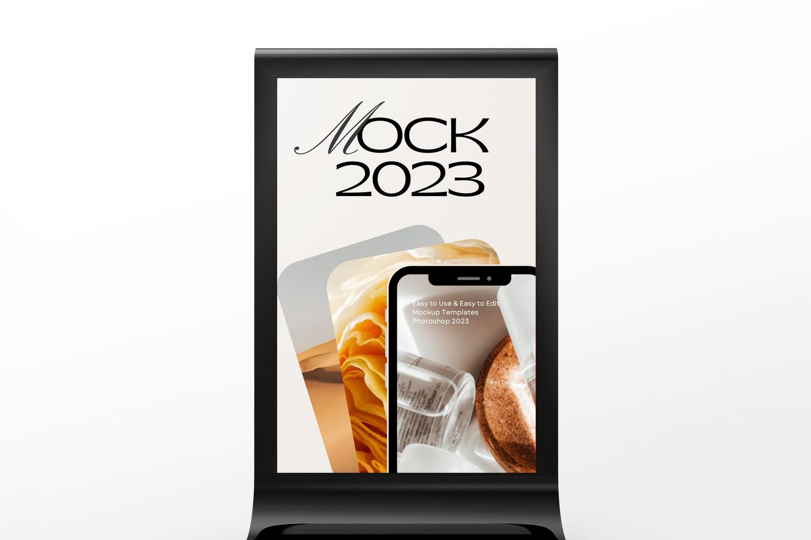 Centered Black Glossy Billboard Mockup