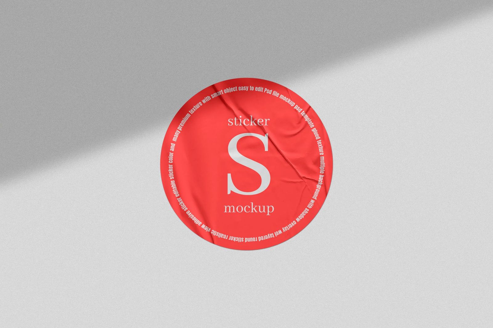 Crimson Letter S Decal Sticker Mockup