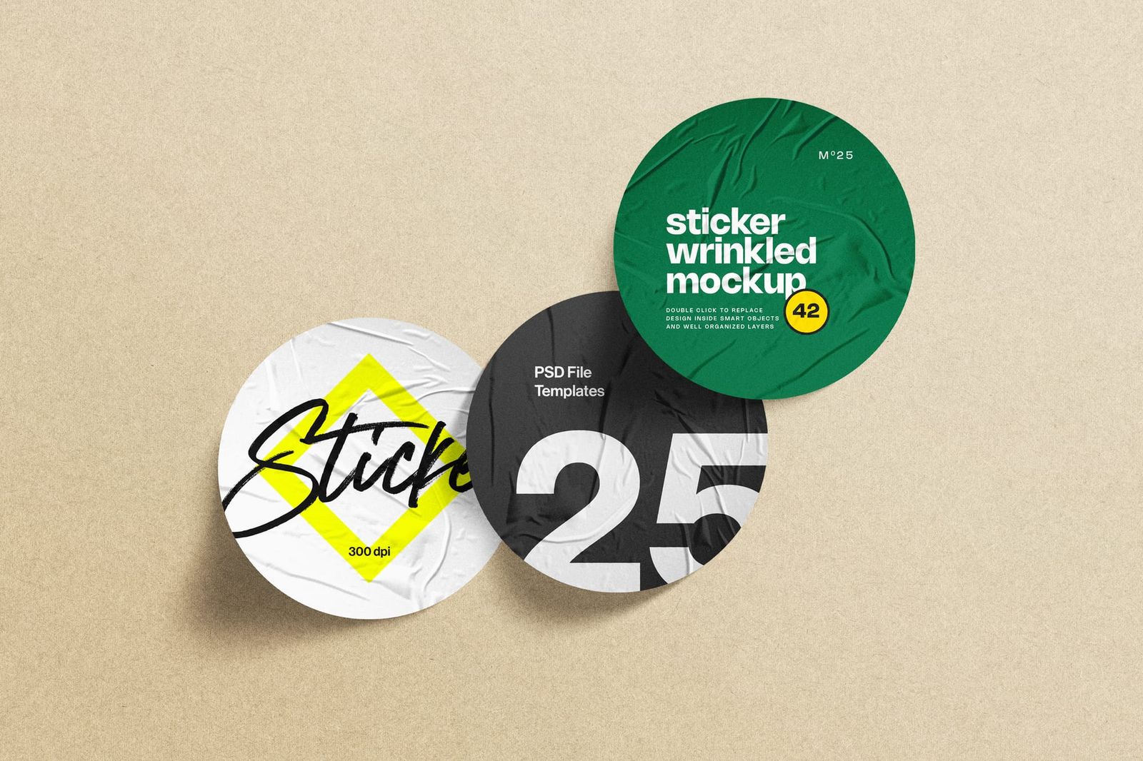 Cyan Rounded Sticker Badge Mockup