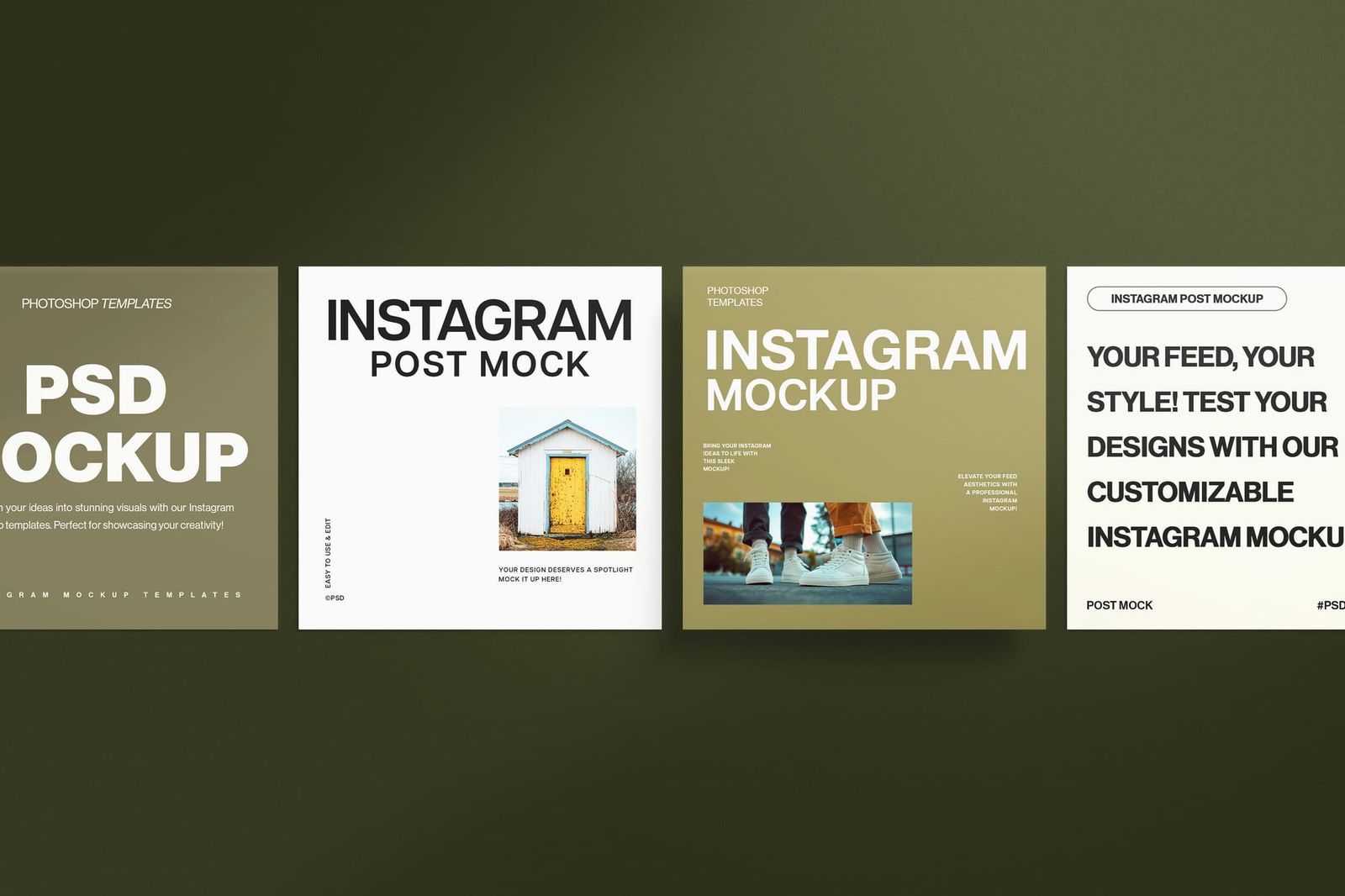 Four Row Instagram Post Feed UI Mockup
