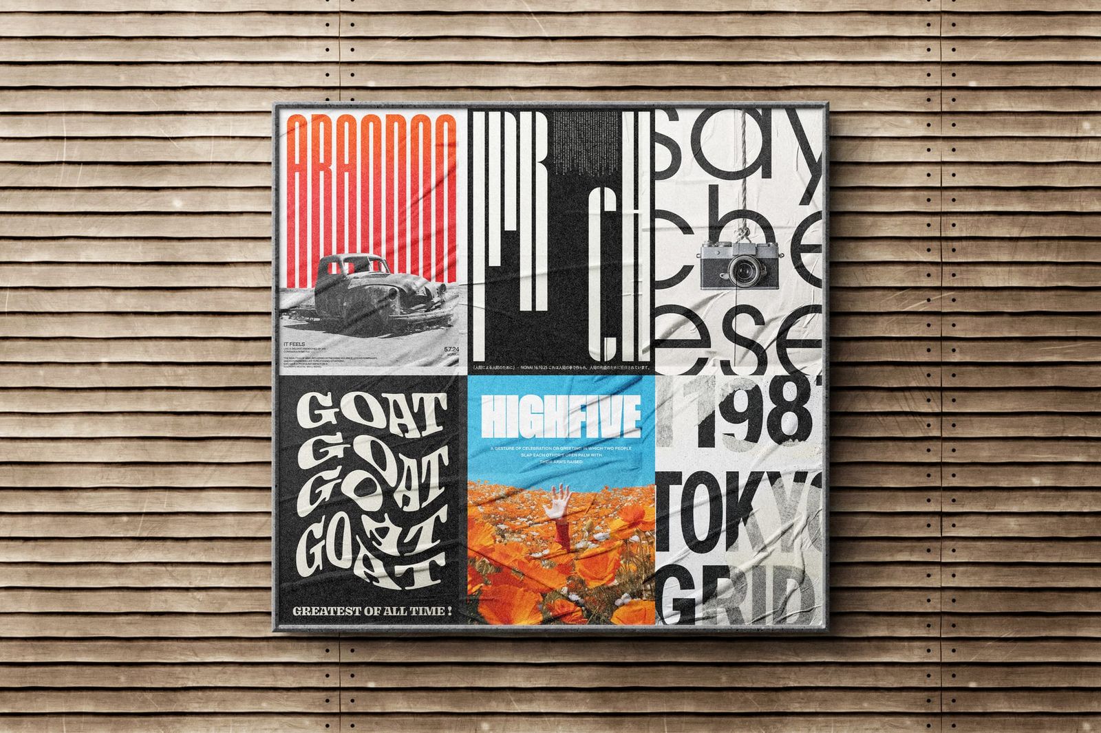 Glued Billboard Poster Mockup