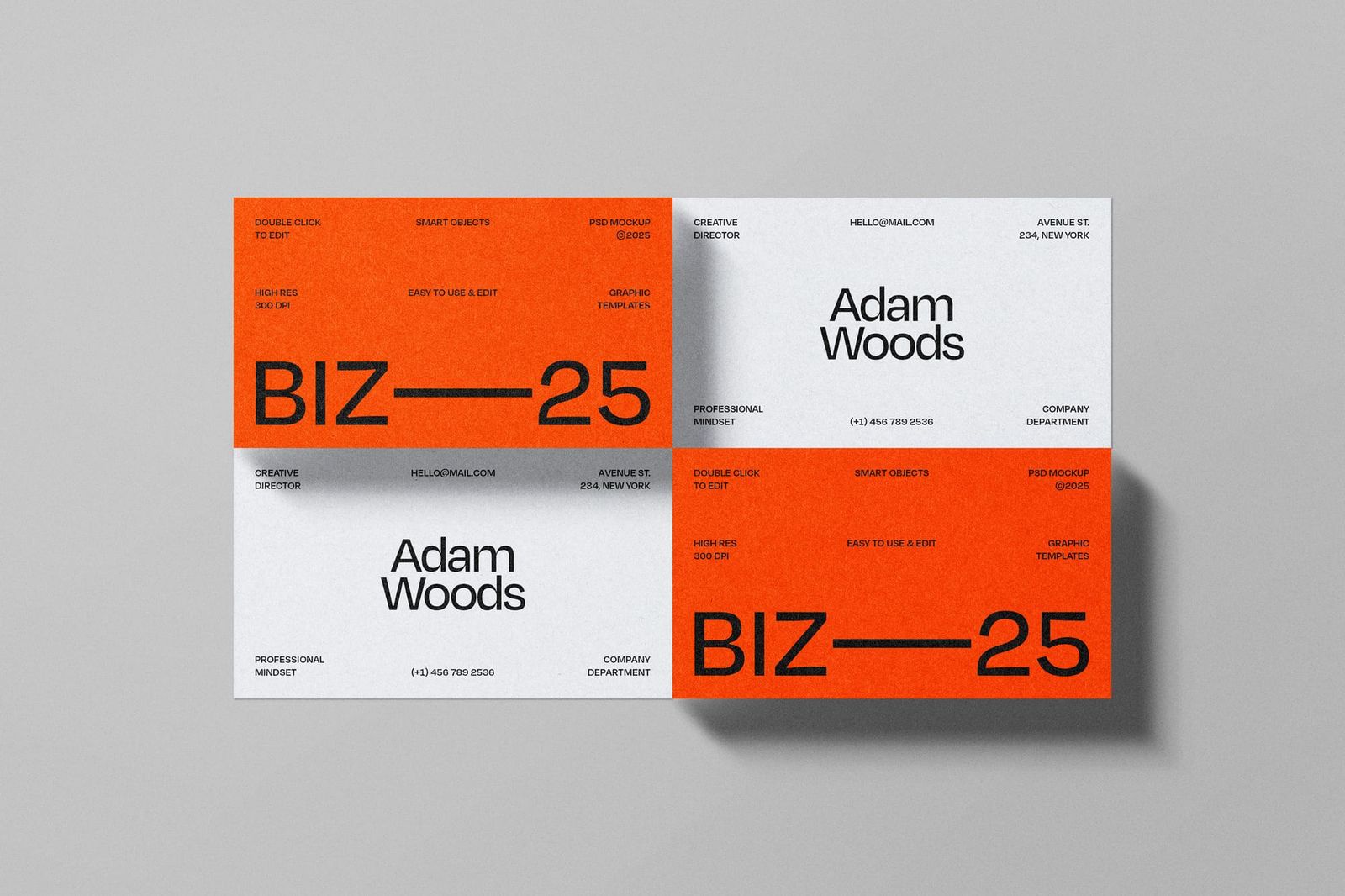 Minimal Business Card Set Showcase Mockup