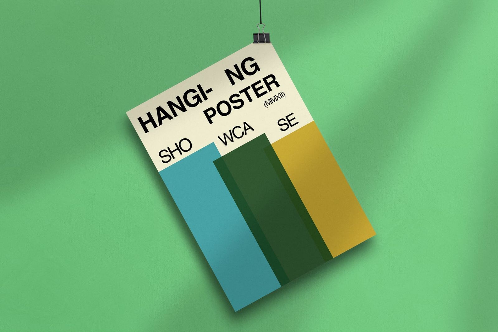 Minimal Stripes Hanging Poster Mockup