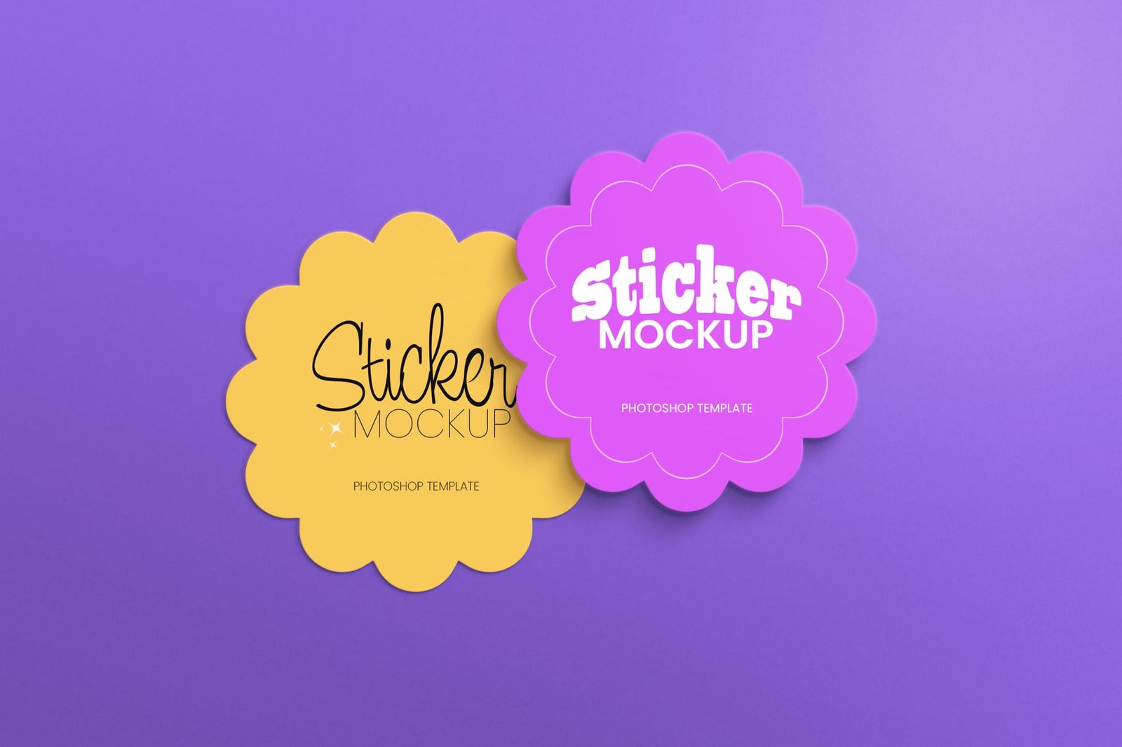 Overlapped Scallop Decal Sticker Mockup