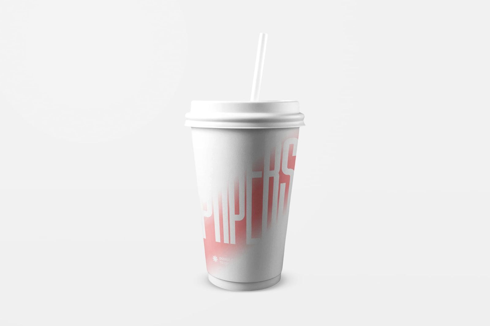 Paper Coffee Cup Mockup with Straw