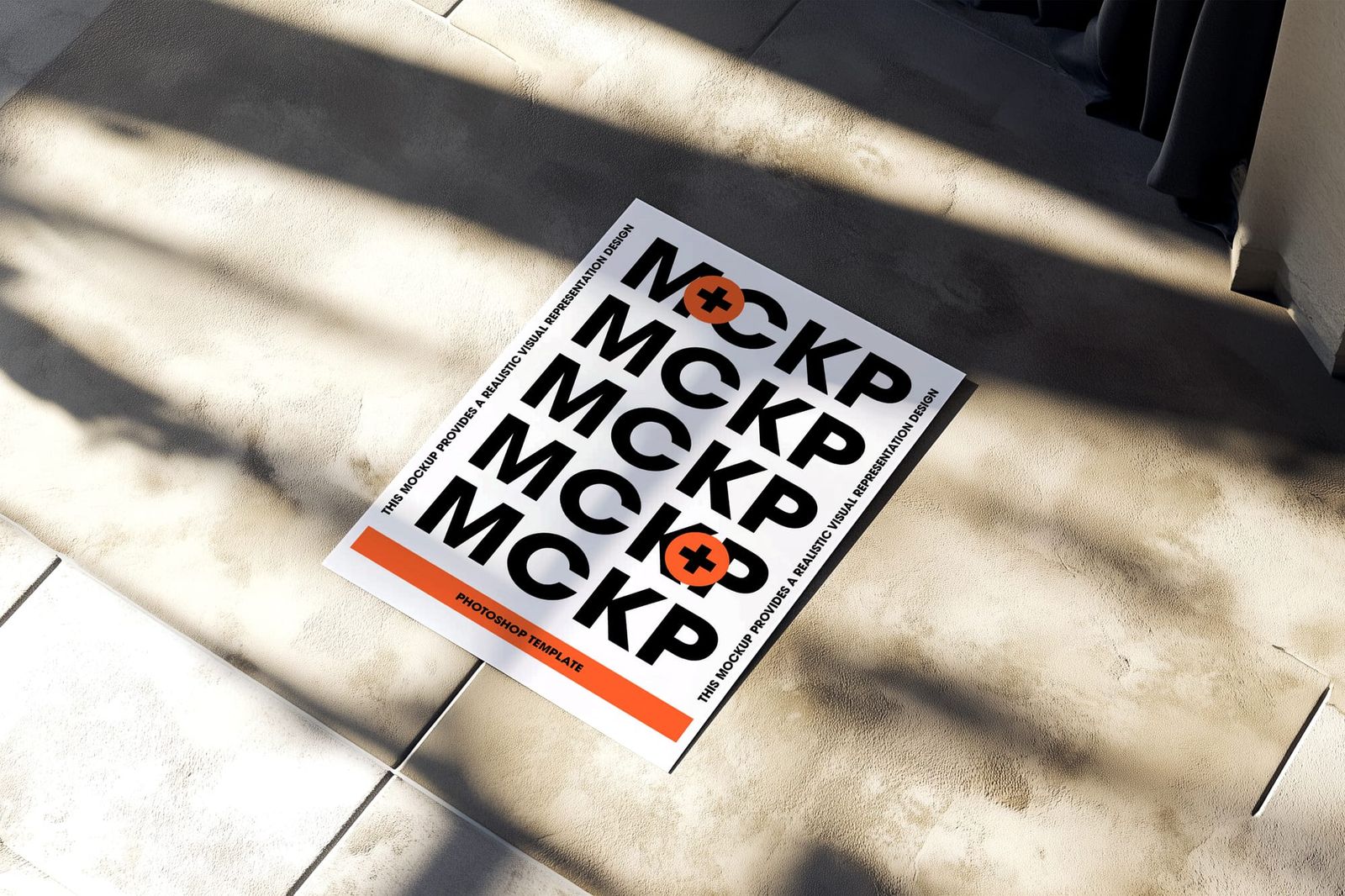 Poster Mockup On Cement Floor
