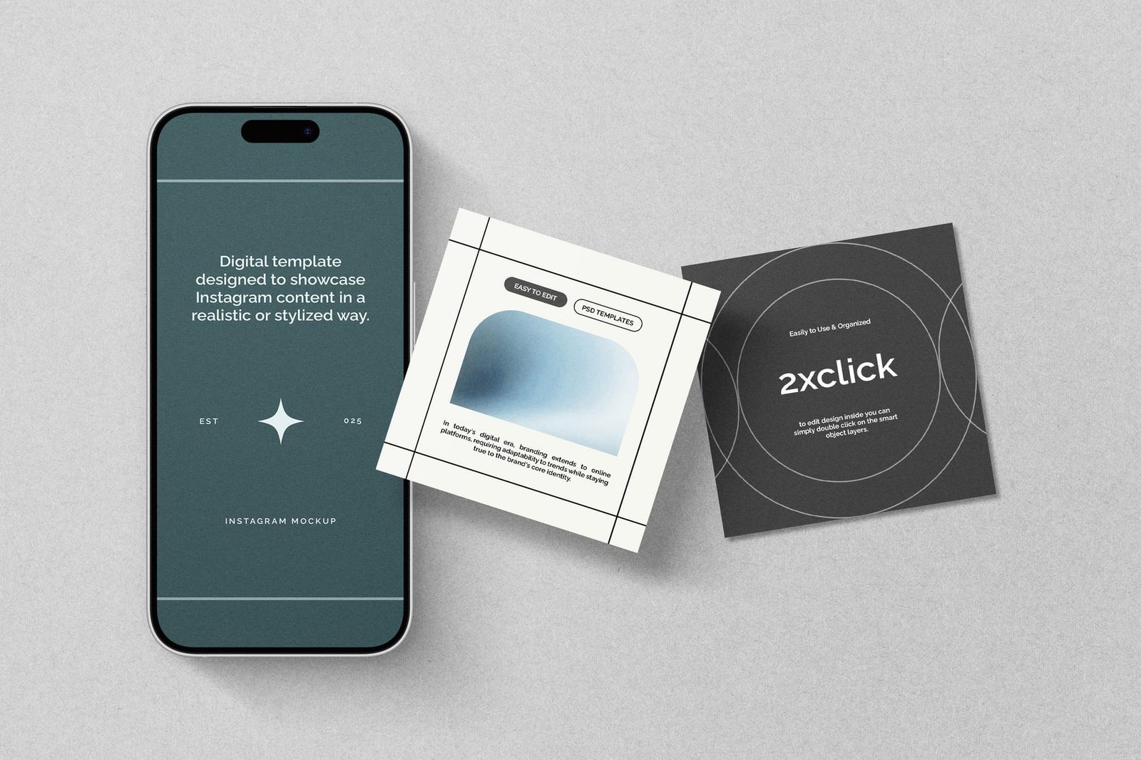Random Floating of Instagram Mockup with Iphone