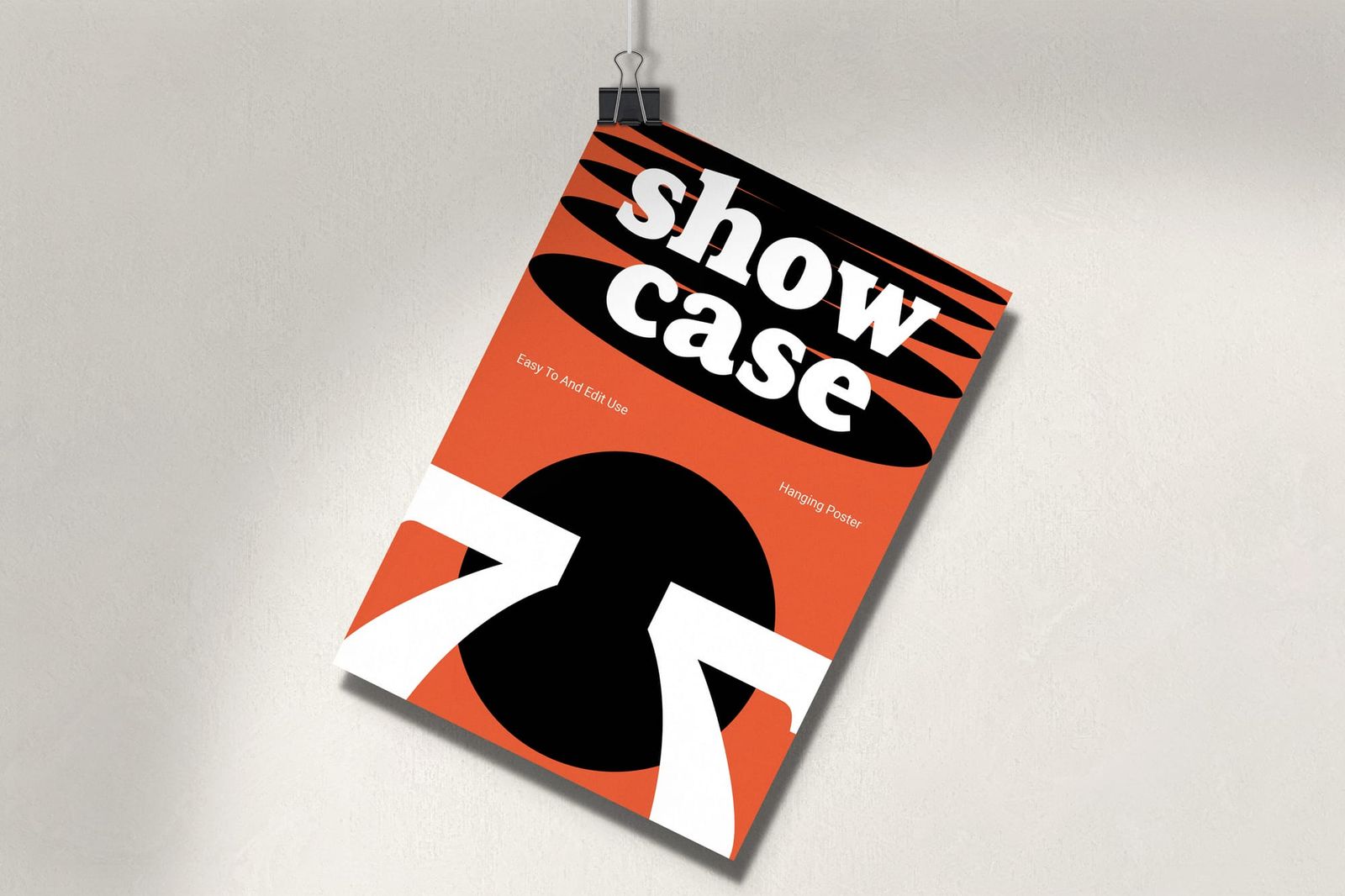 Realistic Hanging Poster Mockup