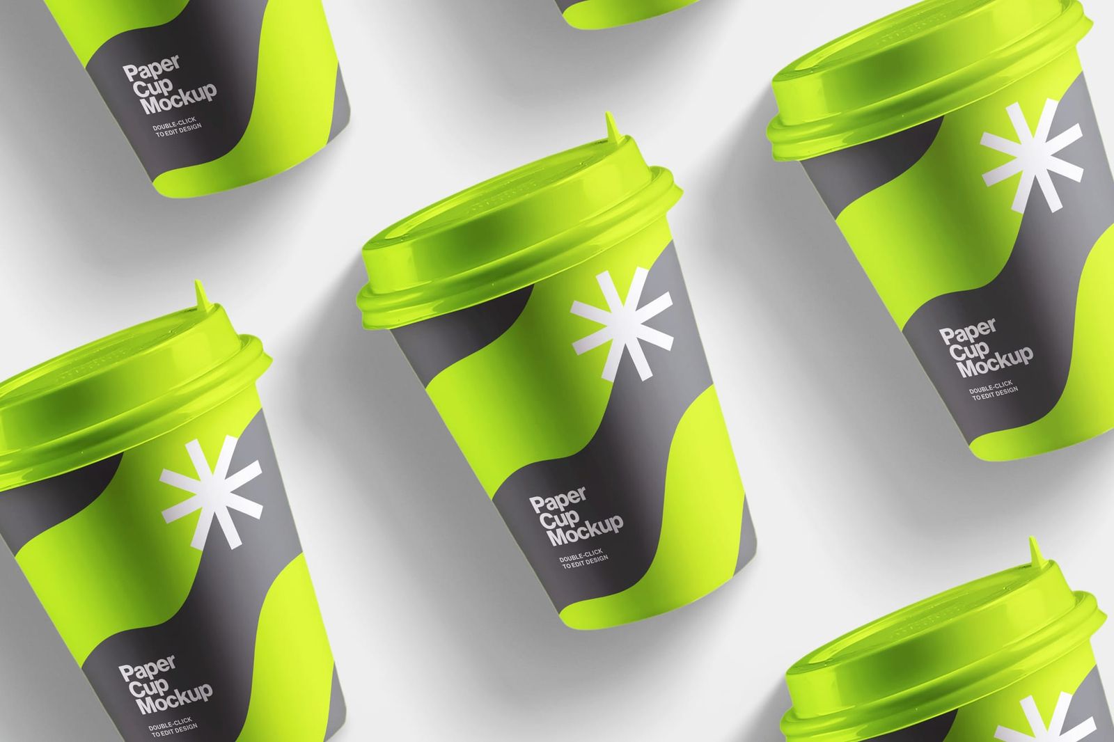 Showcase Limo Black Swirl Paper Cup Mockup