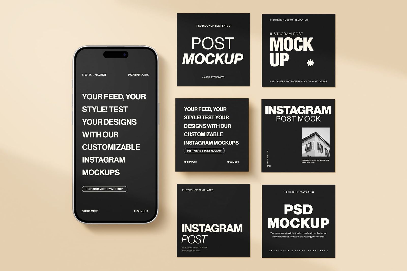 Side By Side Dashboard Instagram Story and Post UI Mockup