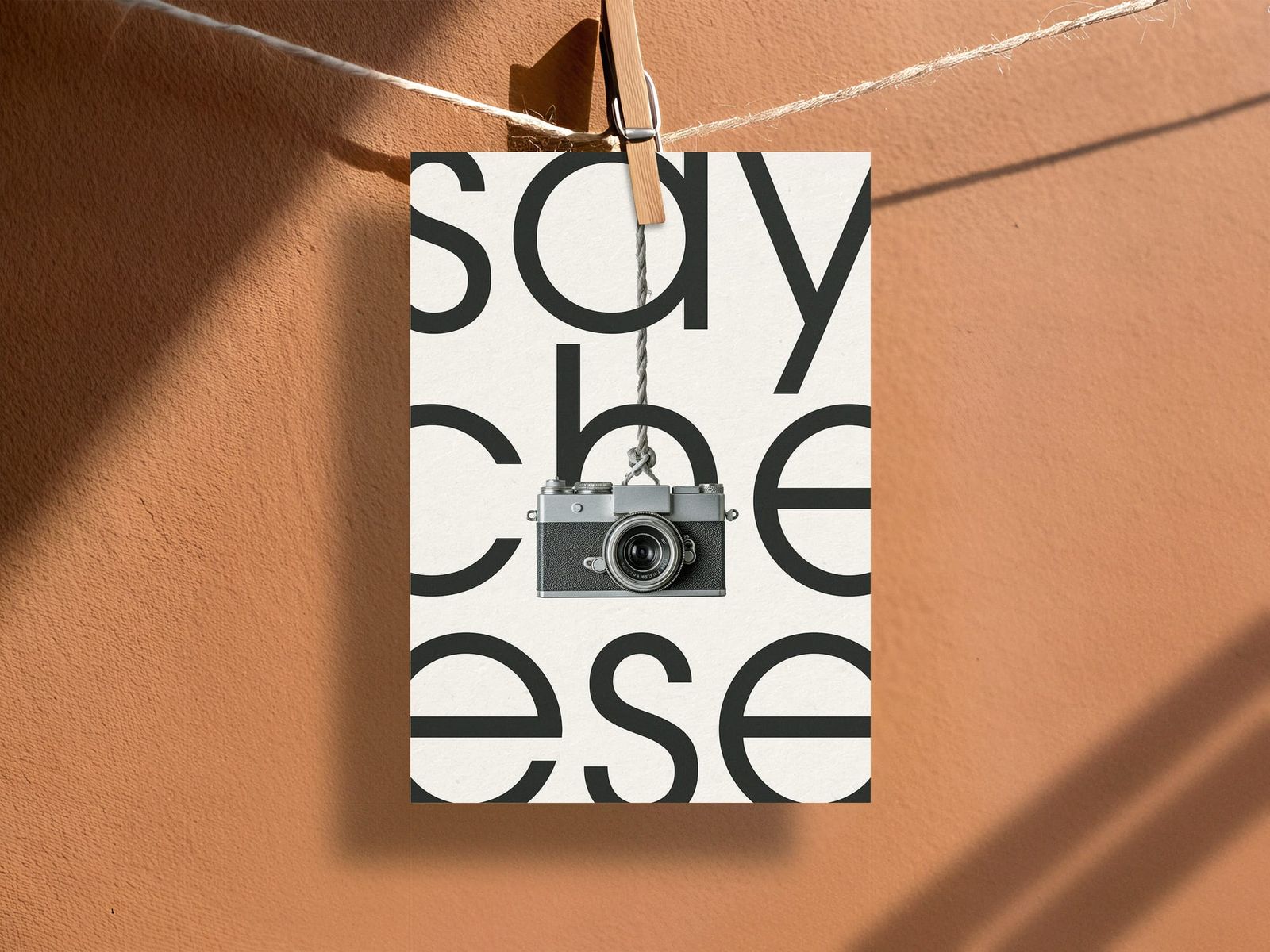 Sunlit Hanging Paper Mockup
