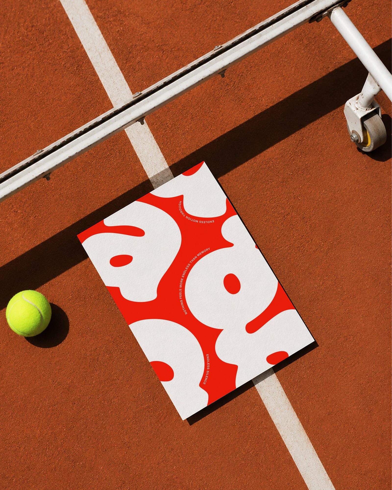 Top View Promotional Poster Mockup on Outdoor Tennis Court Surface