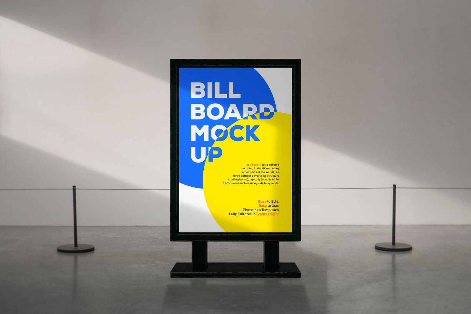 Vertical Indoor Stand Billboard Sign Mockup