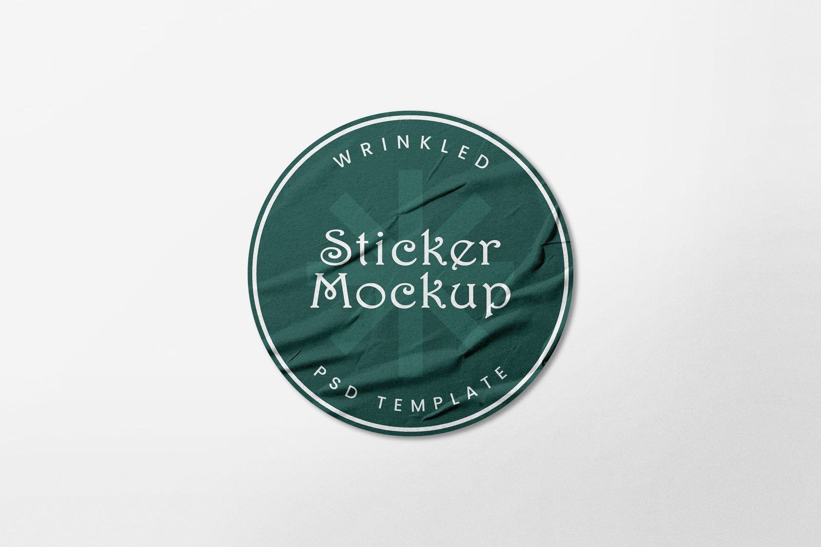 Wrinkled Pine Round Sticker Brand Mockup