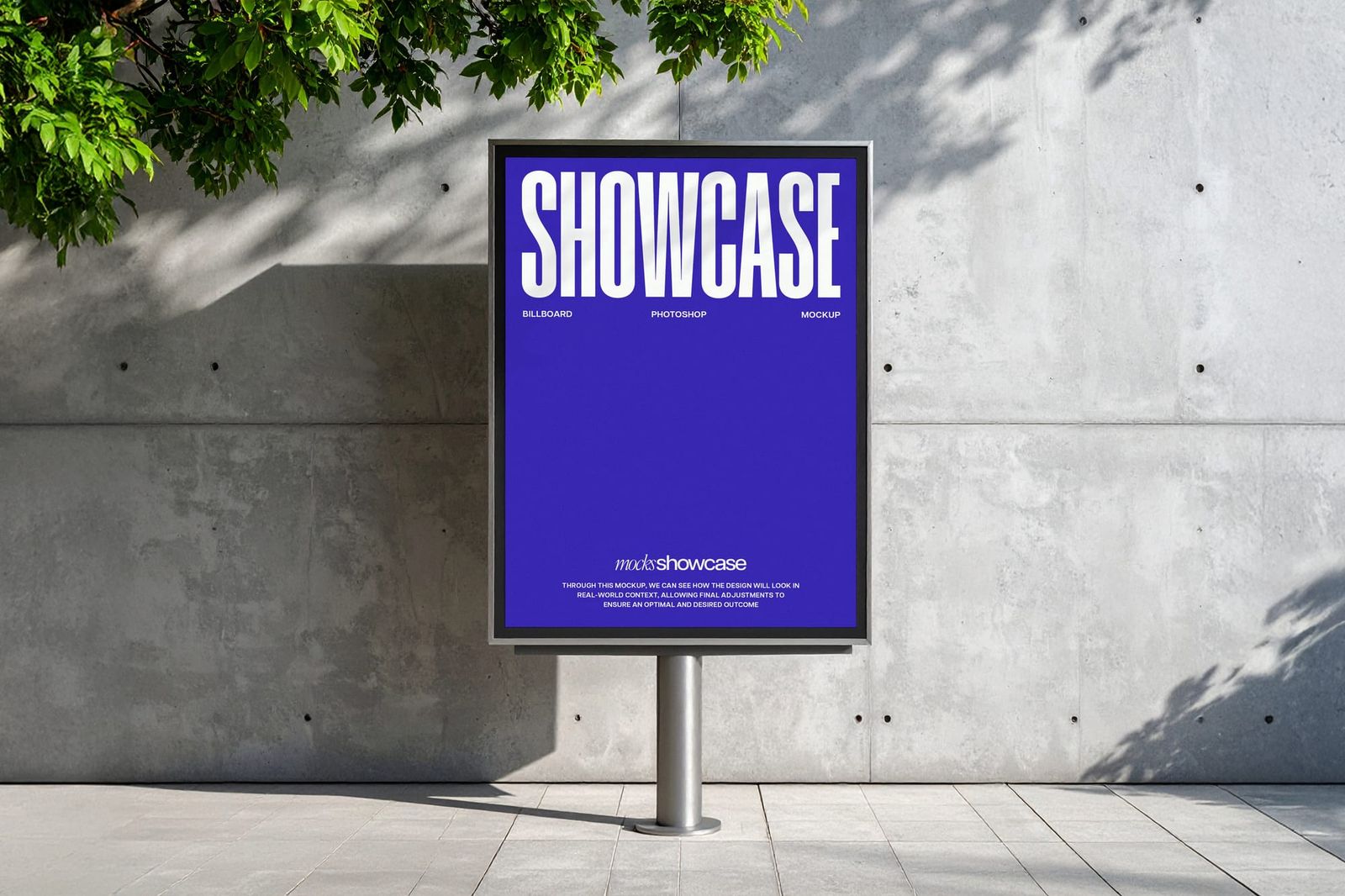 Outdoor Sidewalk Showcase Billboard Sign Mockup
