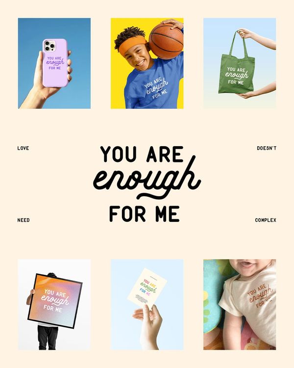 You Are Enough For Me Affirmation Quote, Minimal Romantic Script Design, Soft Emotional Expression Visual, Intimate Love Message Aesthetic, Calm Black Background Artwork