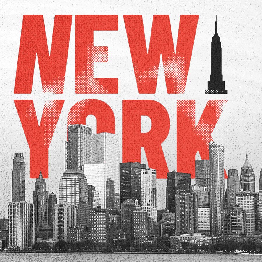 New York Typography Poster City Skyline Graphic Design