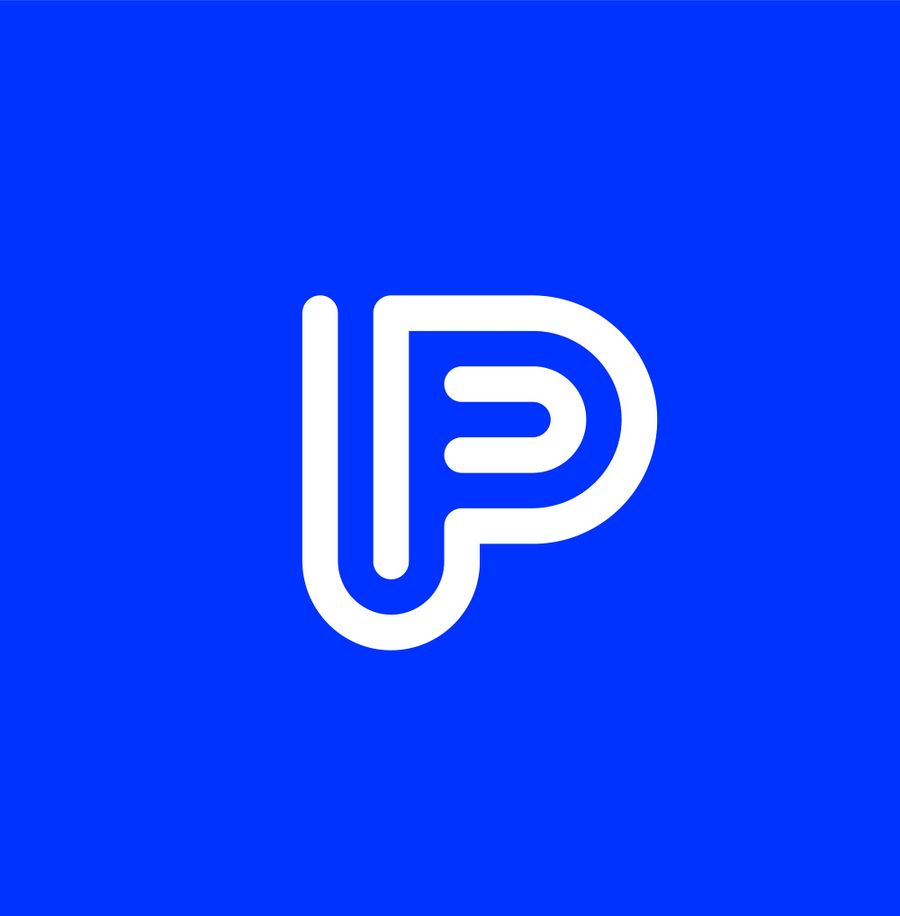 Letter P Logo Minimal Rounded Line Monogram Design