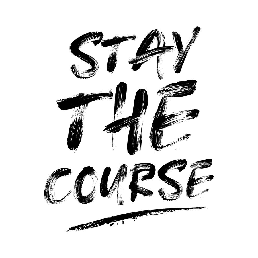 Stay The Course Poster, Bold Minimalist Typography Design, Motivational Statement Print, Modern Black Graphic Wall Decor