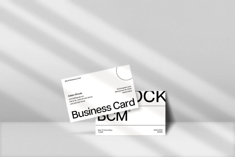 Minimal Monochrome Business Card Mockup