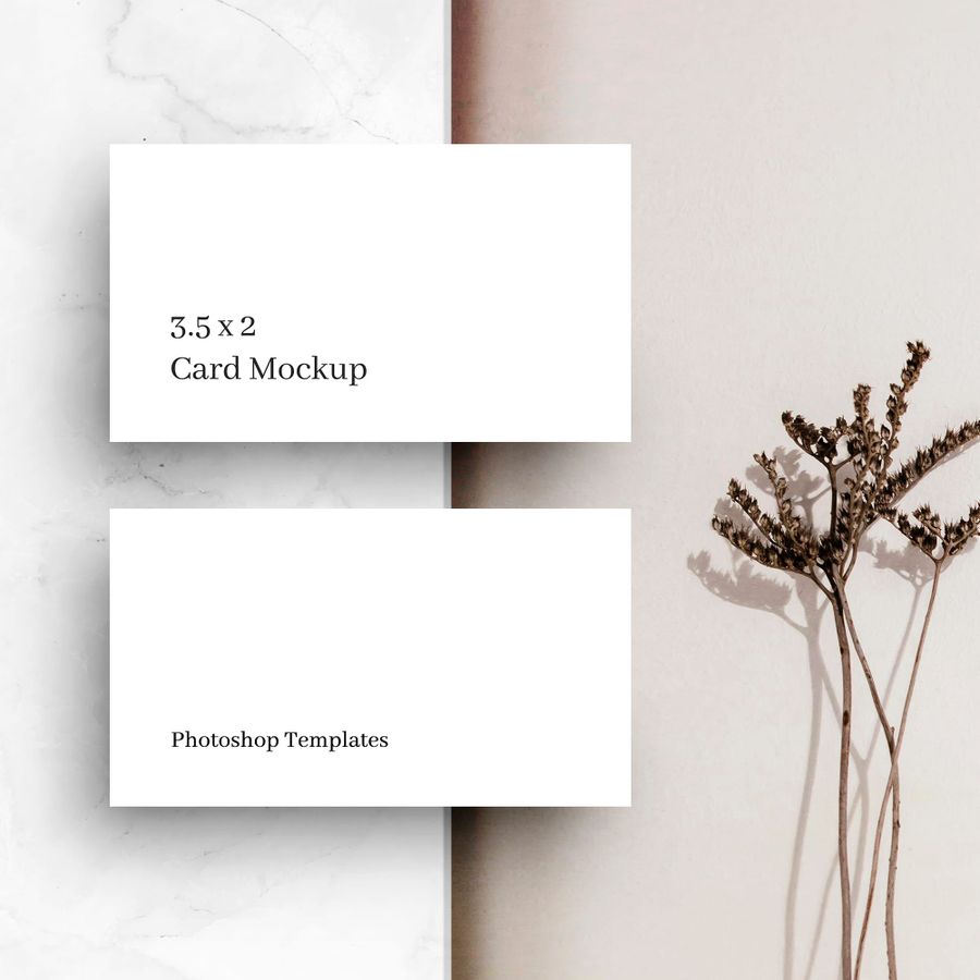 Minimal Shadow Business Card Mockup