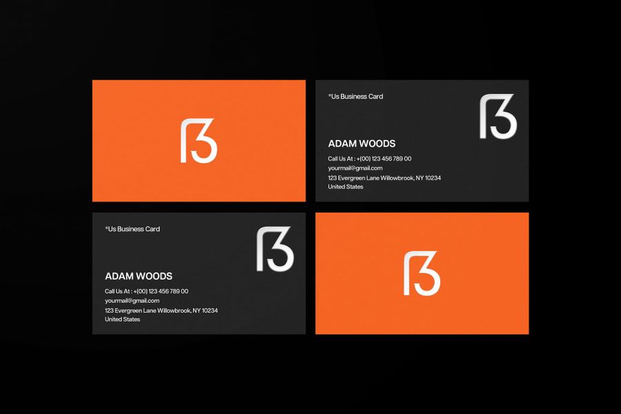 Modern Black Corporate Business Card Mockup