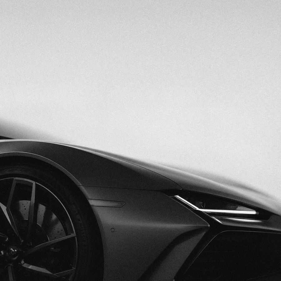 Sleek Sports Car Close Up In Monochrome