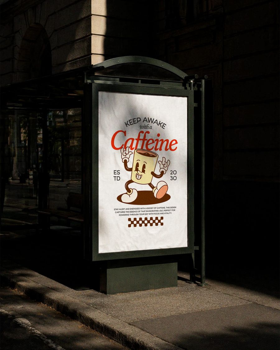 Street Bus Station Advertising Mockup