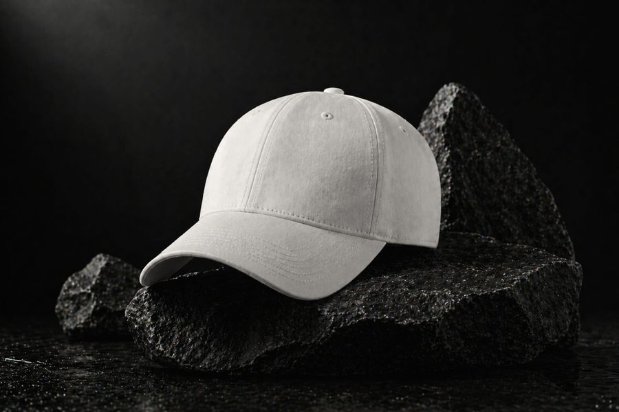 Cap on Stone Display Mockup Blank