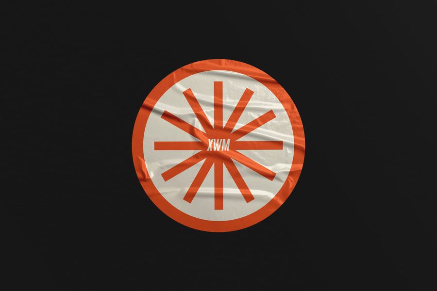 Centered Glued Vivid Sticker Mockup