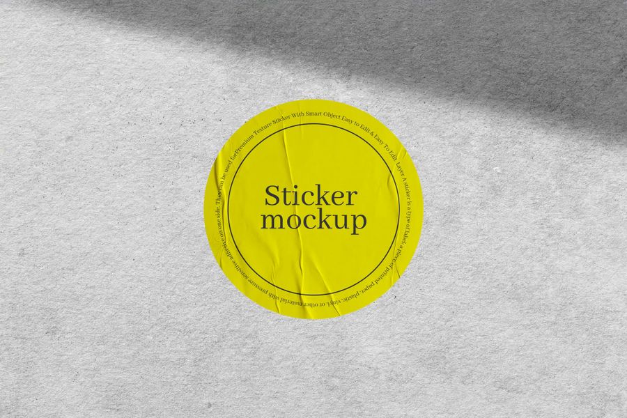 Concrete Yellow Decal Sticker Mockup