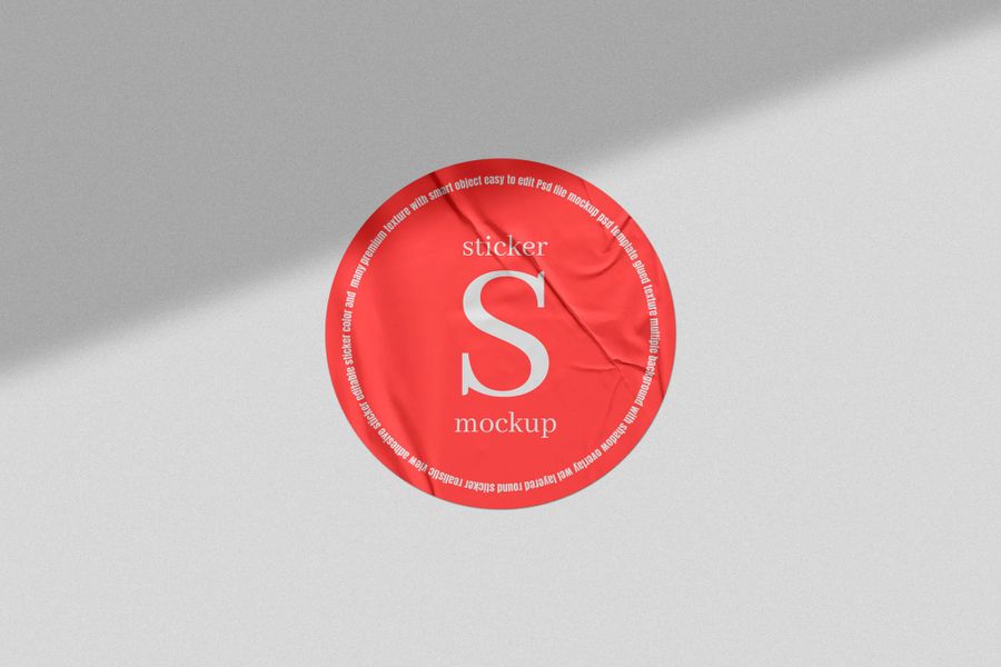 Crimson Letter S Decal Sticker Mockup