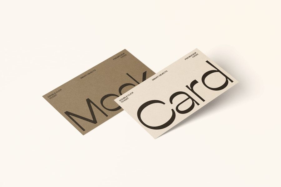 Elegant Overlapping Business Card Scene Mockup