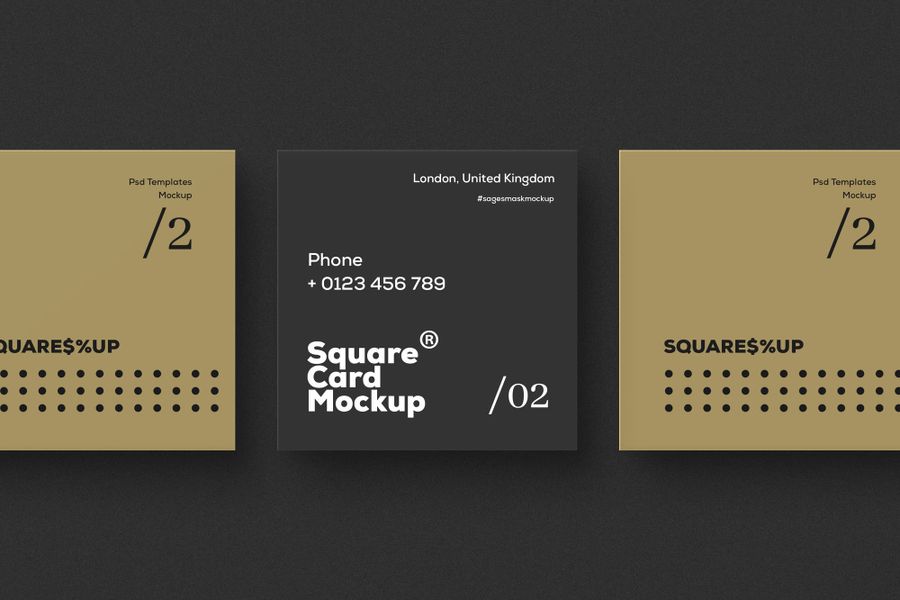 Gold and Black Triptych Instagram Post Mockup