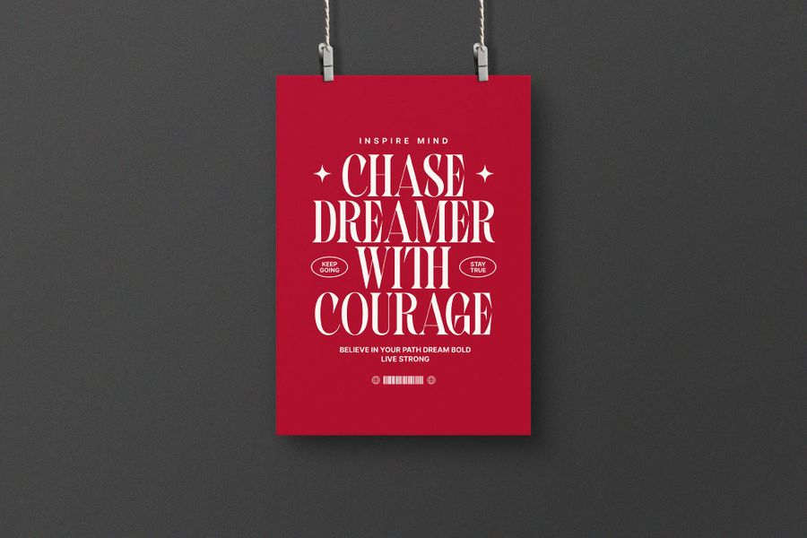 Hanging Spotlight Poster Mockup