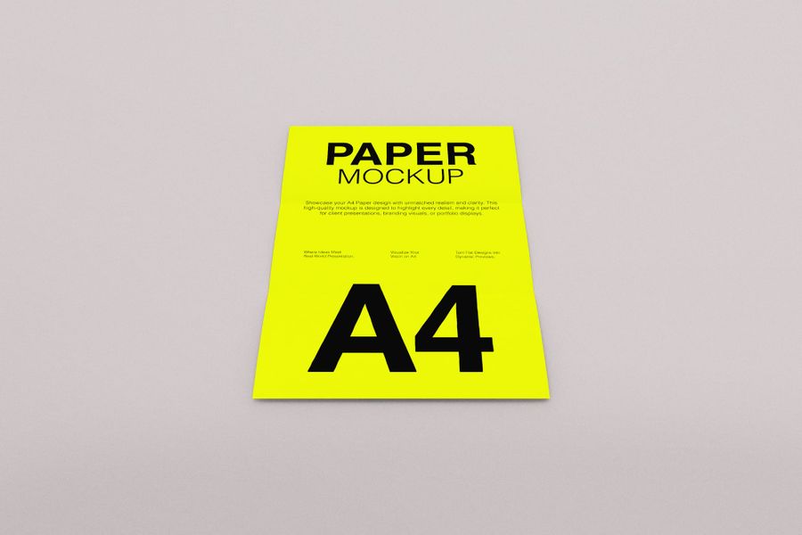Minimal A4 Folded Paper Mockup