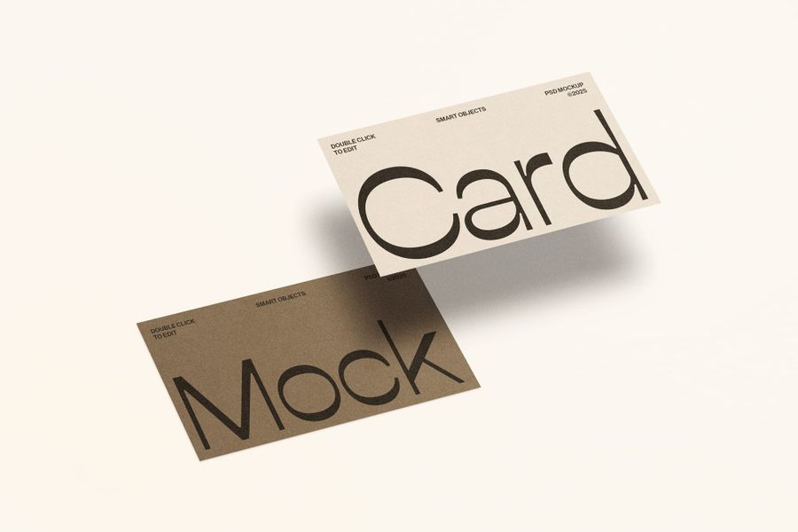 Minimal Floating Branding Business Card Mockup