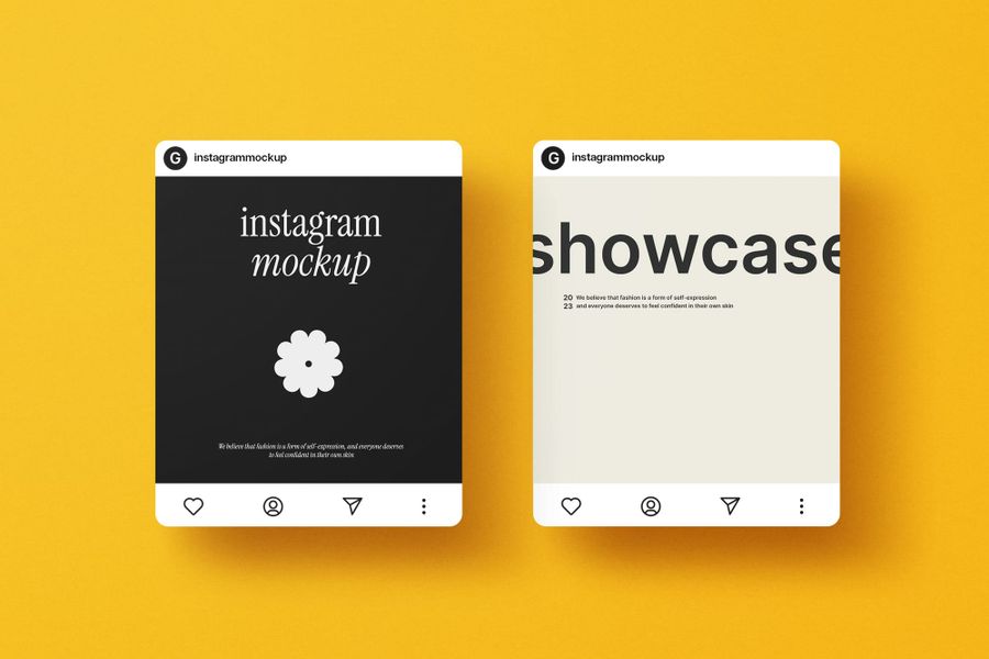 Minimal Side By Side Square Instagram Post UI Mockup