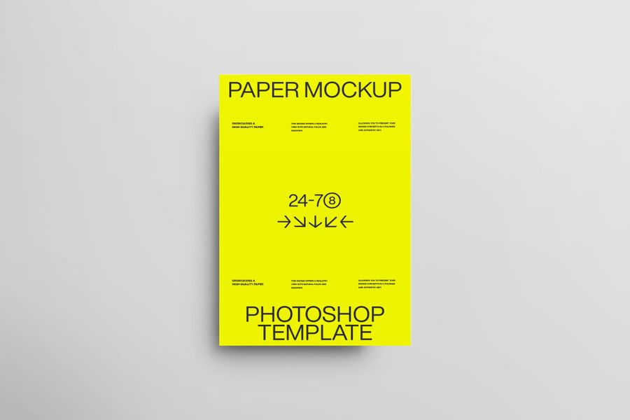 Minimal Yellow A4 Poster Mockup