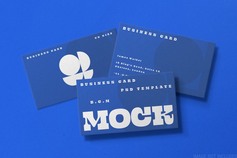 Modern Blue Business Card Presentation Mockup