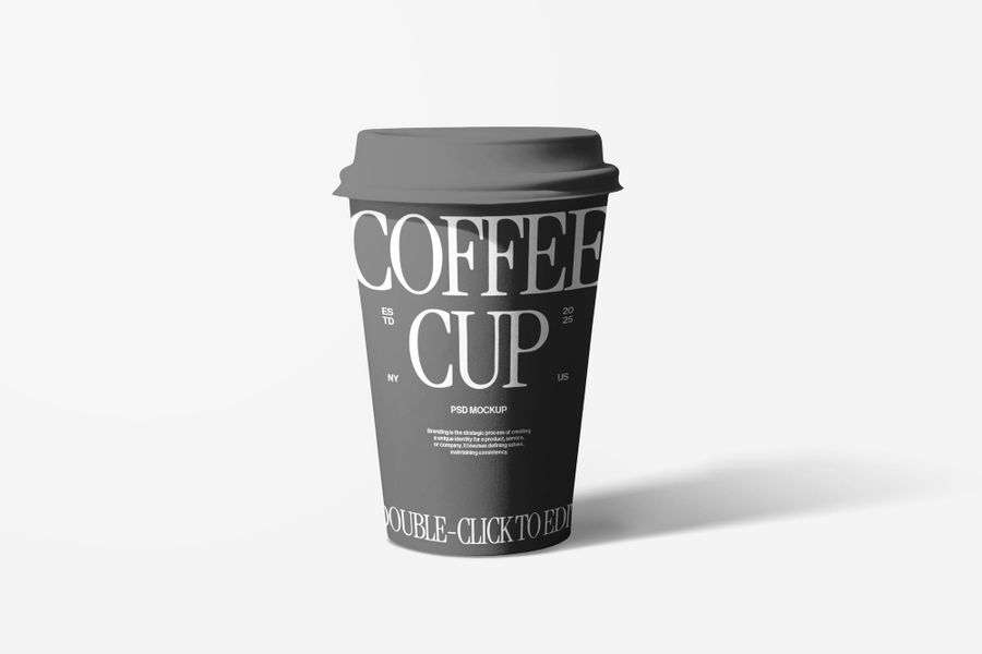 Monochrome Coffee Paper Cup Mockup