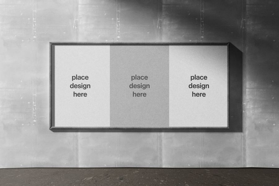Monochrome Simple Billboard Sign Poster Mockup