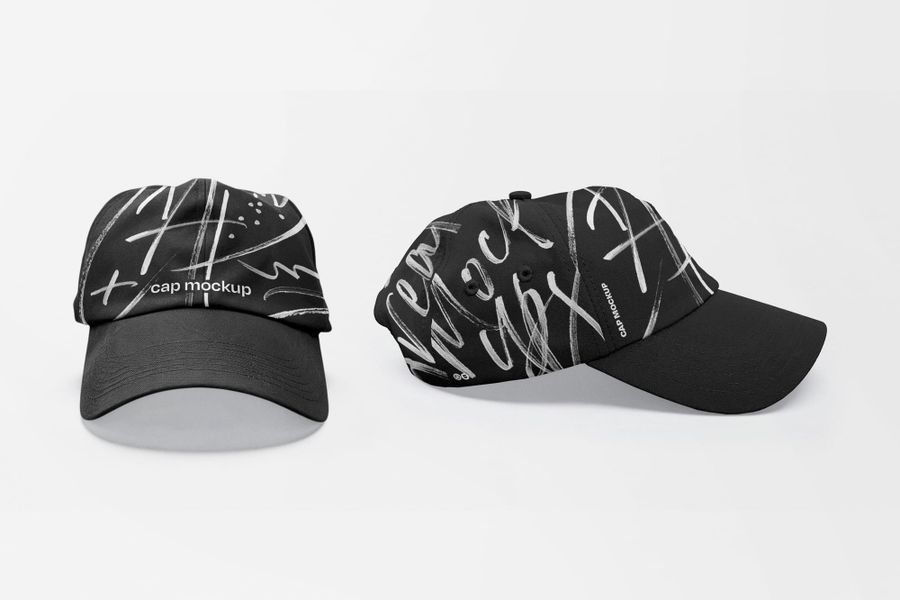 Multi Angle Black Cap Mockup
