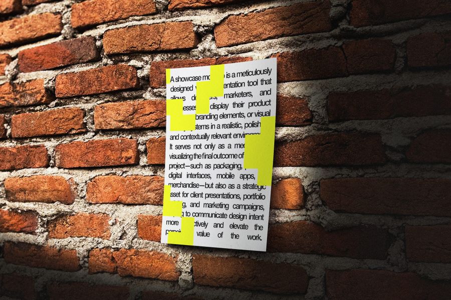Poster Mockup On Wall Brick
