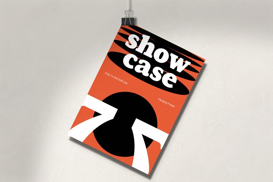 Realistic Hanging Poster Mockup