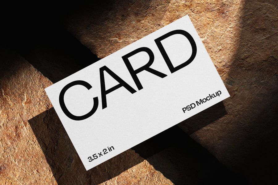 Rock Surface Business Card Mockup