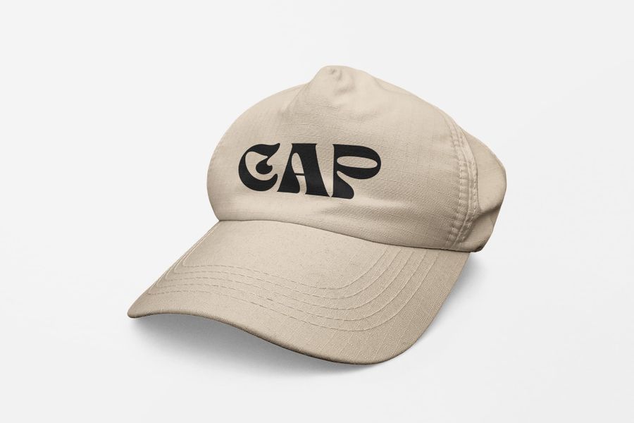 Side Angle Cream Realistic Cap Mockup Set