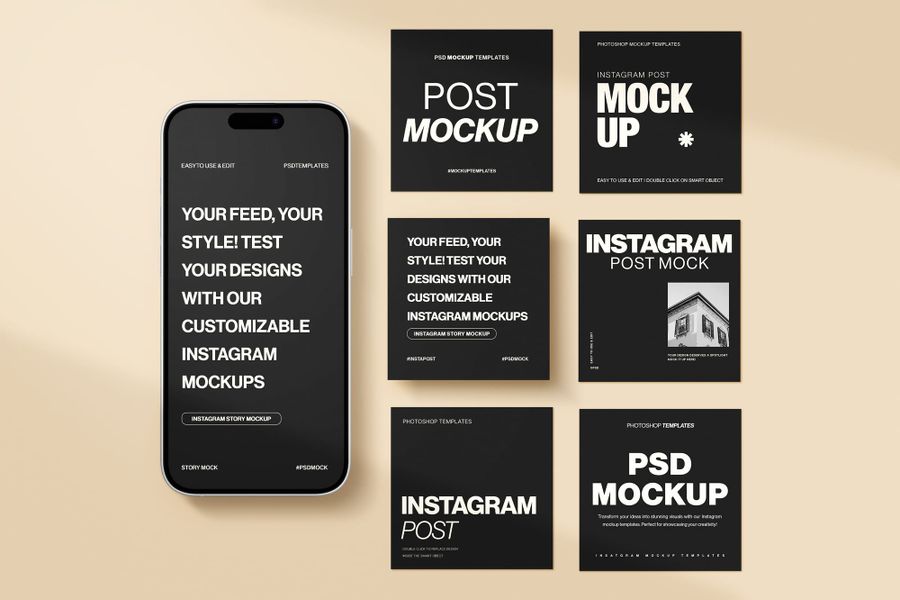 Side By Side Dashboard Instagram Story and Post UI Mockup
