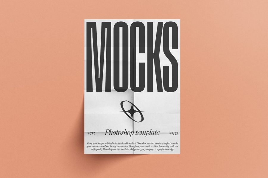 Simple Folded Paper Mockup
