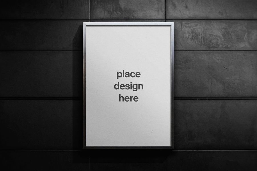 A0 Billboard Poster Mockup with Dark Background